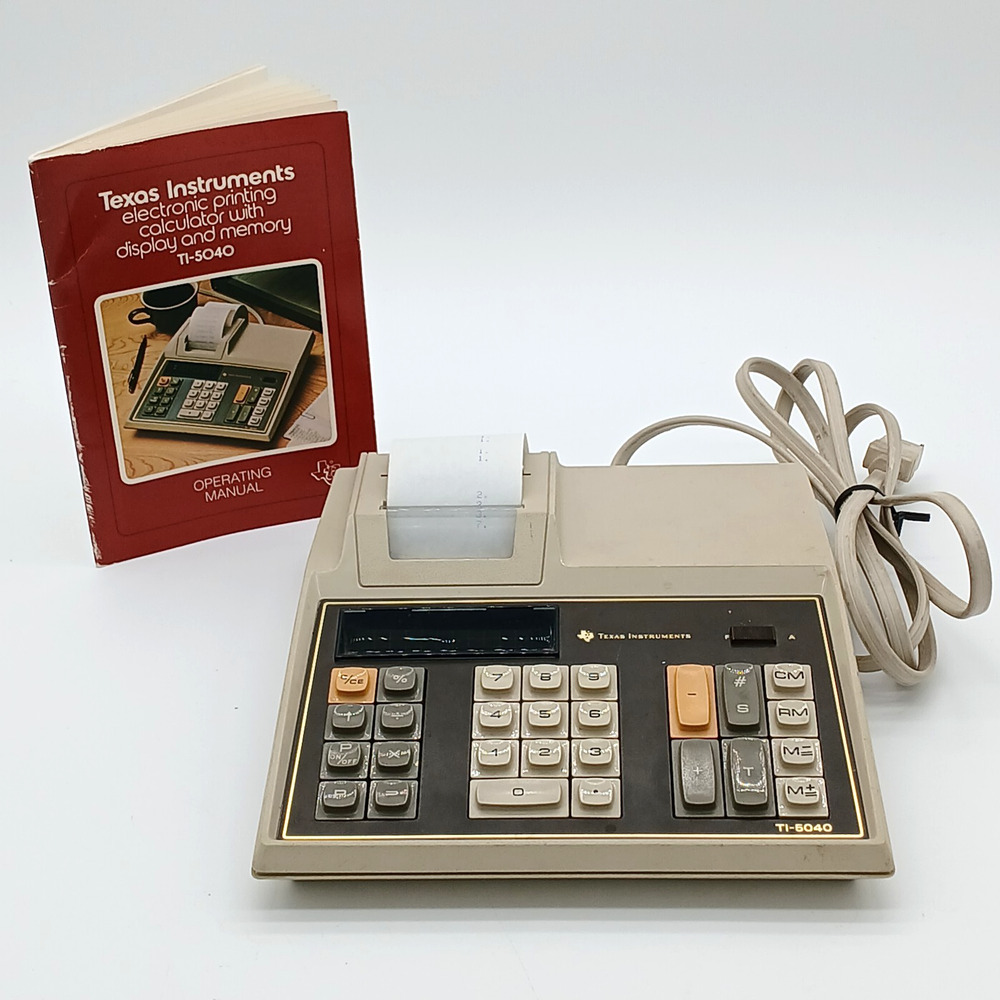 Vintage Texas Instruments TI-5040 Printing Calculator Tested Working Manual